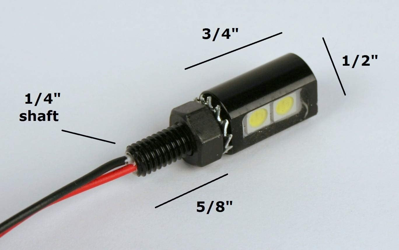 Pilotlights 12 Volt DC Instrument Panel Light, Post Light – Silver Base, Cool Wh