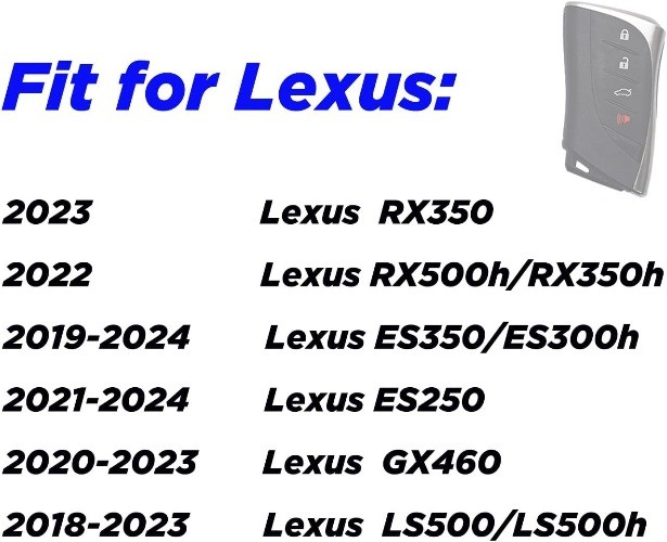 Key Fob Case Cover with 4 Buttons for Lexus ES 350 300h 250 GX 460 LS 500 Blue