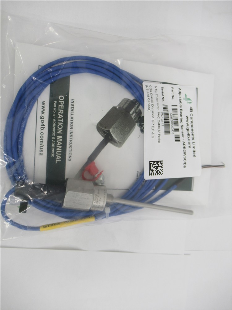 4B Components Limited ADB20V3C/D6, 6″ Probe NTC Thermistor, PVC Cable