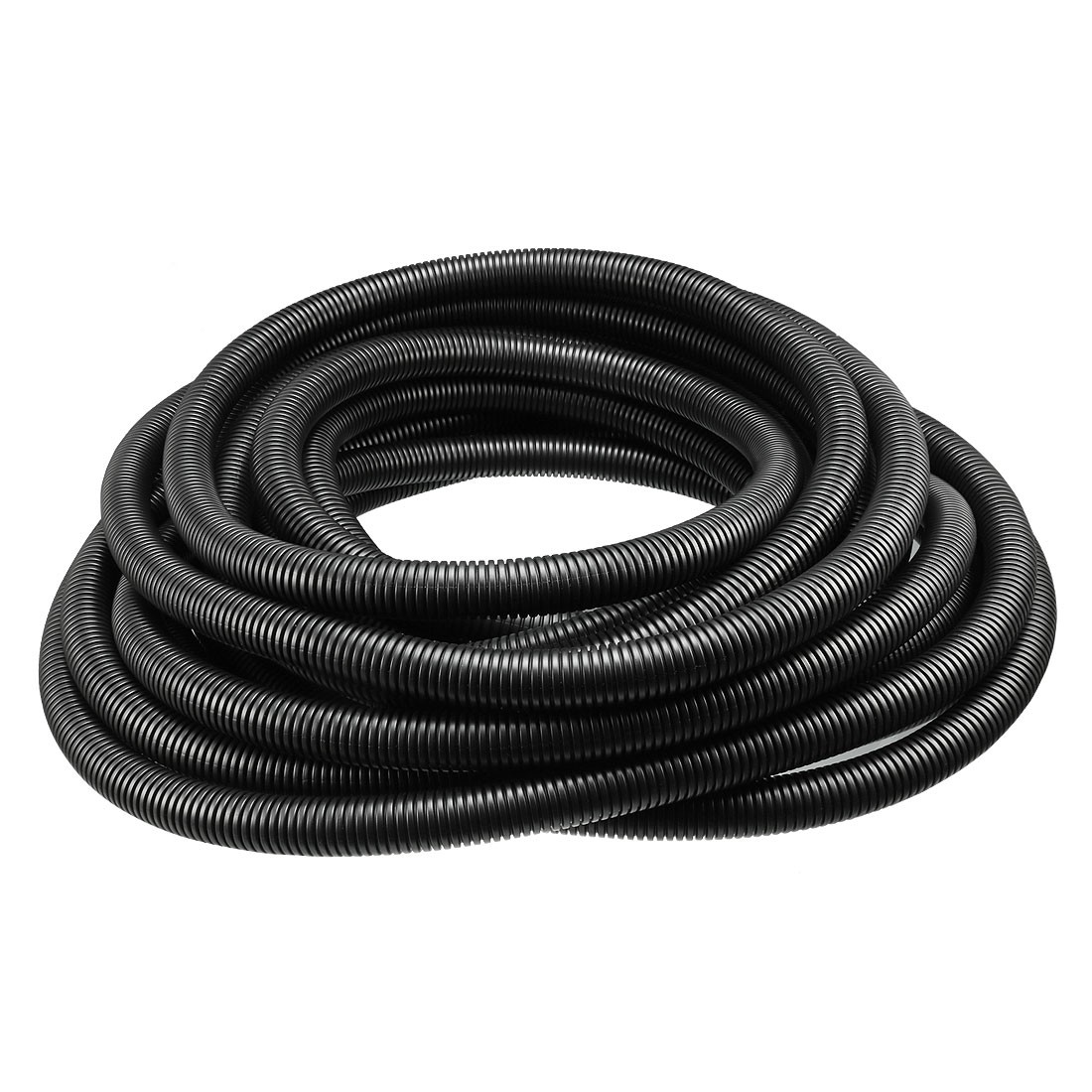 12 M 16 x 20 mm PP Flexible Corrugated Conduit Tube for Office Black
