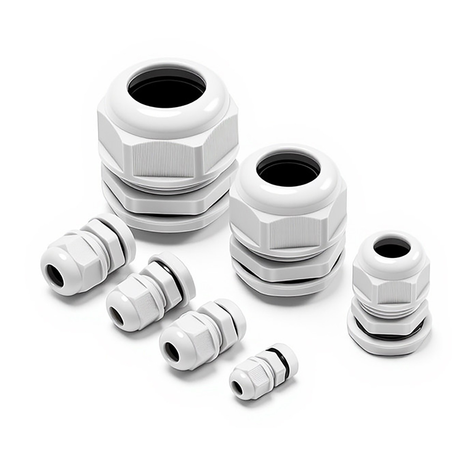 IP68 WATERPROOF CABLE GLAND COMPRESSION JUNCTION M12/14/16/18-M63 BLACK/WHITE