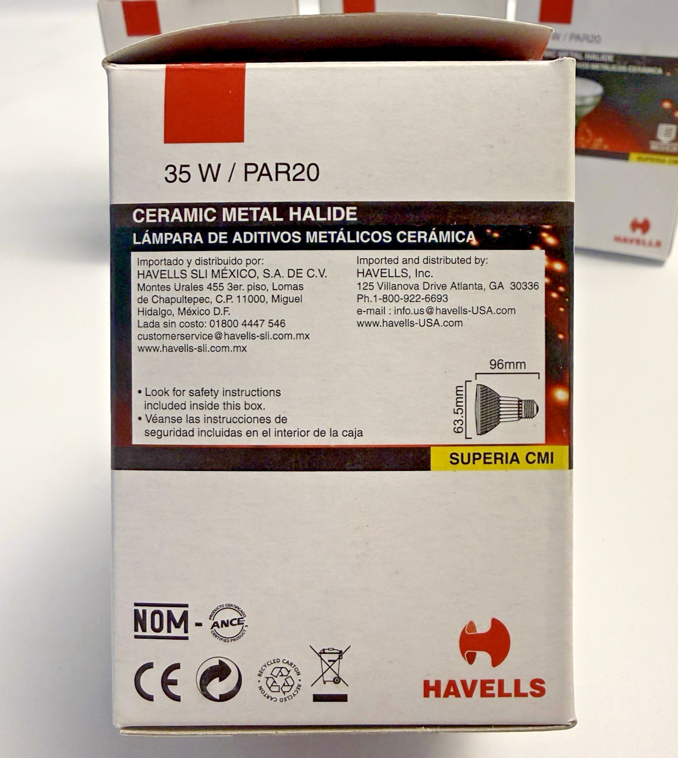 Light Bulbs Ceramic Metal Halide 35W-PAR20-E26-3000K 6-Pak Havells New Old Stock