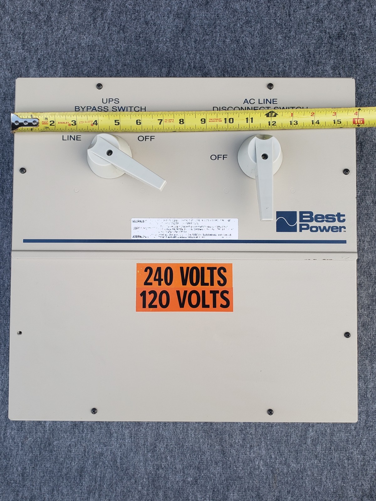 BPE-04-MBB-1A Best Power UPS External Power Transfer Switch 100 Amp 300V