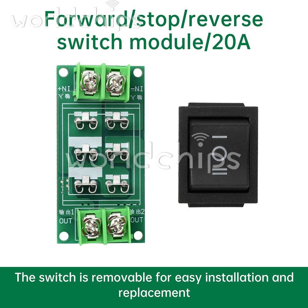 DC 0-120V DC Motor Controller Forward/Stop/Reverse Switch Module 5A 10A 20A