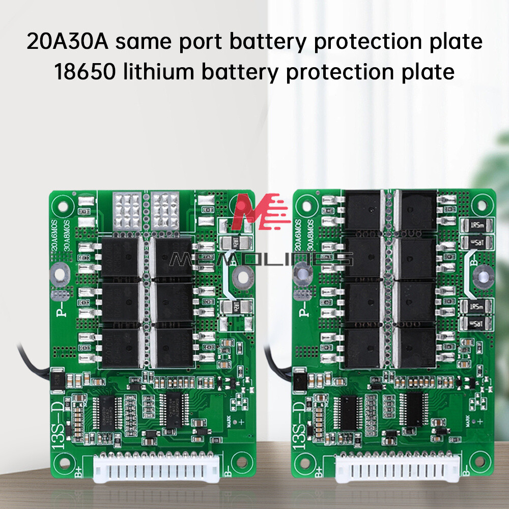 13S 48V 20A 30A Same Port Battery Protection Board for 18650 Li-ion Battery DIY