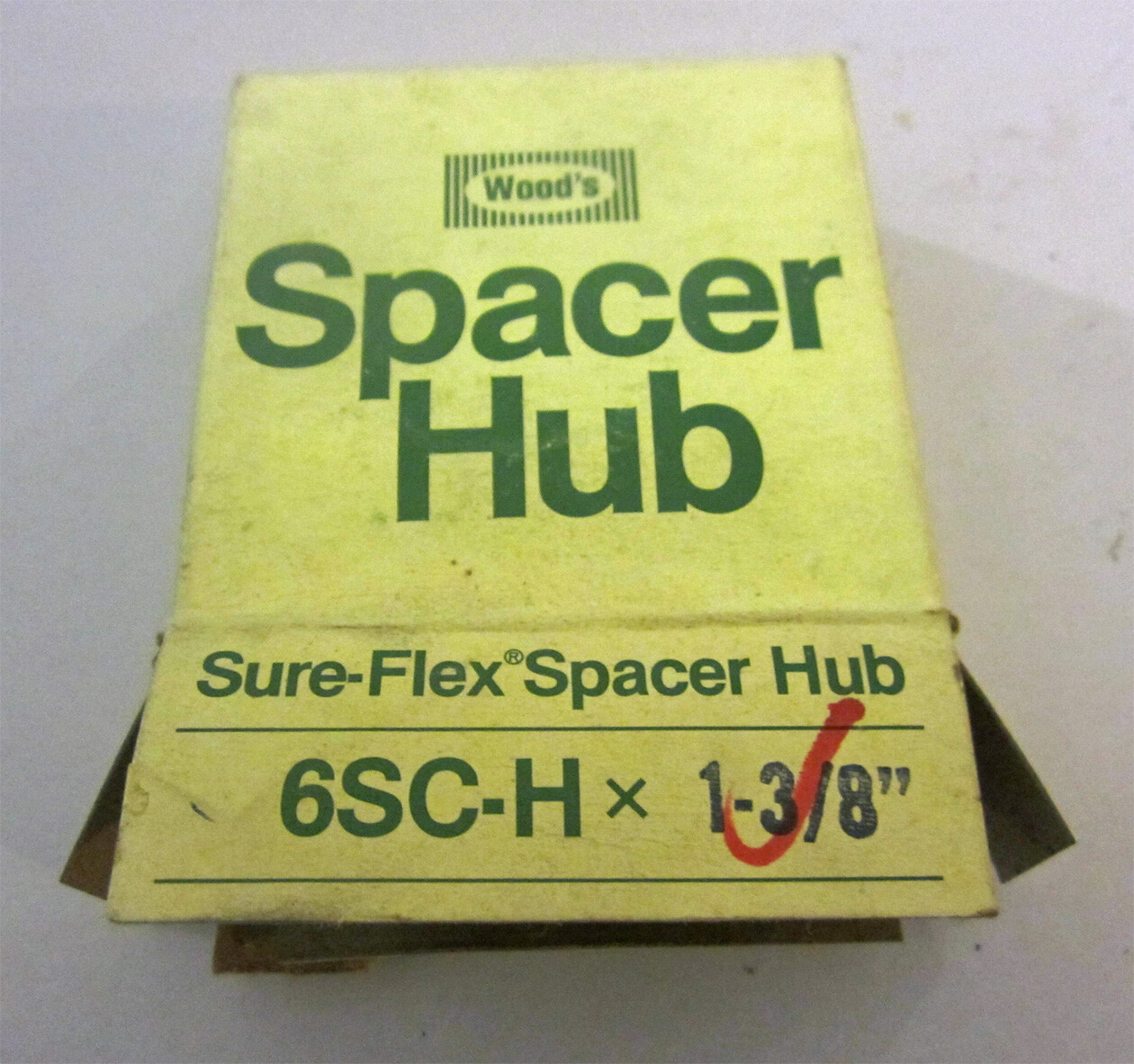Woods Size 6, 1-3/8″ Bore Spacer Hub, Model 6SC-H x 1-3/8, New