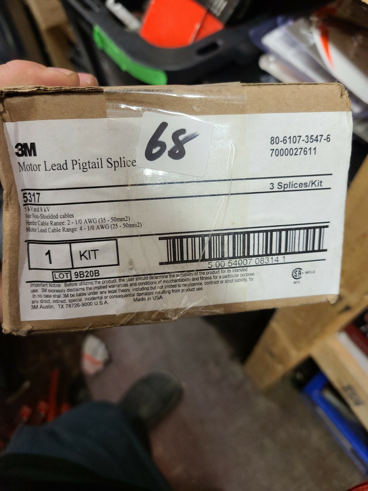 3M Motor Lead Pigtail Splice Kit 5317 5/8 kV, Non-Shielded, 2-1/0 AWG new in box