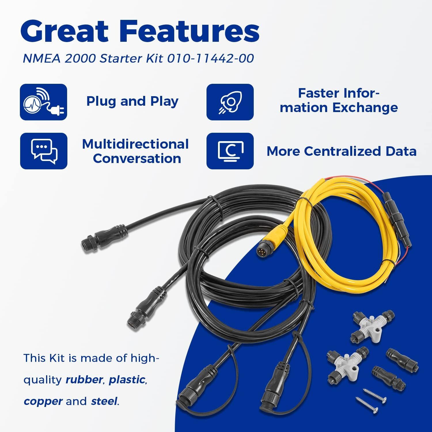 For Garmin NMEA 2000 Starter Kit N2K Network Cable Drop/Power/Backbone/Connector