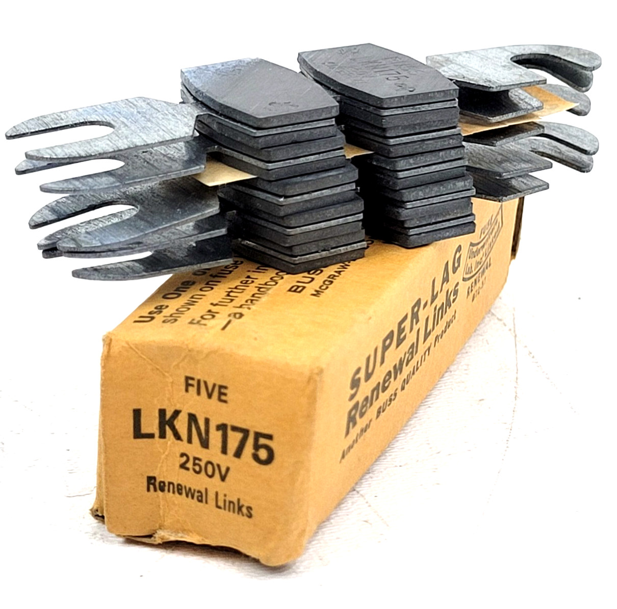 Lot of 5 – LKN175 Bussmann Super-Lag Renewable Links – Next Day Option – New