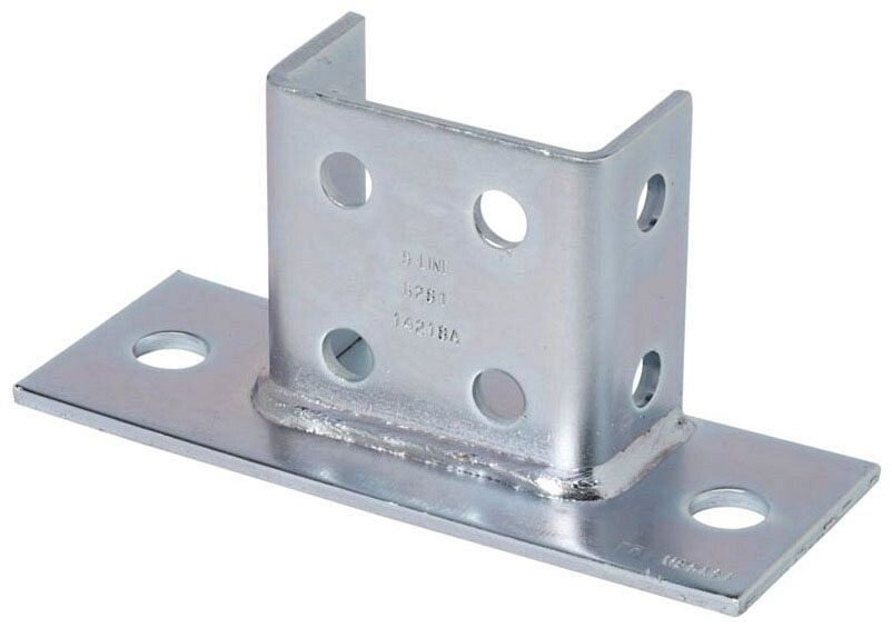 B-Line B281FLSS4, 3-1/2″ H, 304 Stainless, 2-Flush Channel Strut Post Base, 1 pc
