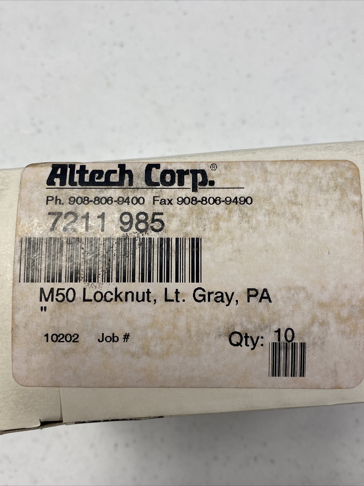 NEW, (LOT 10) ALTECH CORP. SCHLEMMER 7211985 GEGENMUTTER ISO M50 LOCKNUT PA6