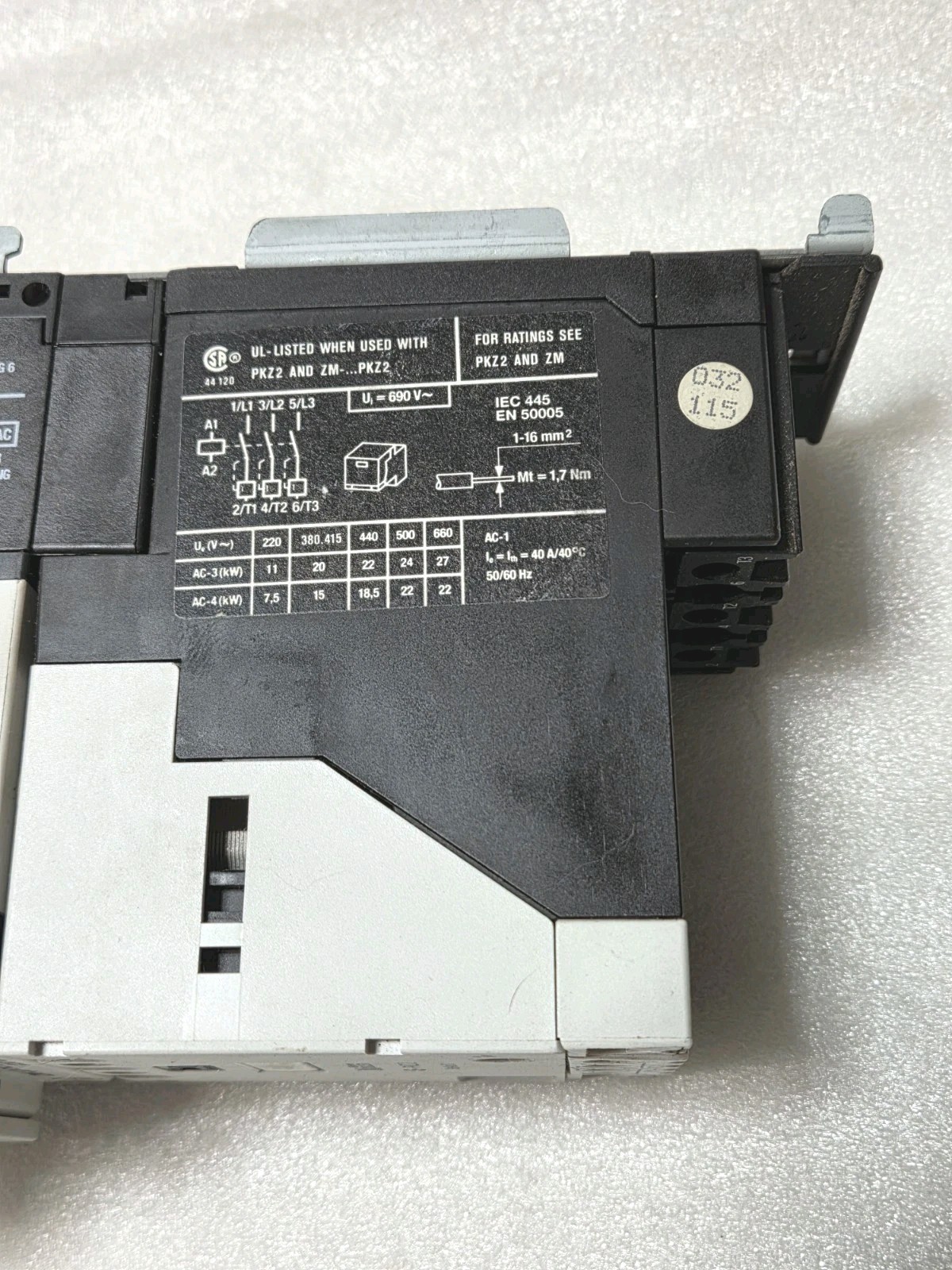 Klockner Moeller S-PKZ2,  ZM-1,0-PKZ2,PKZ2 Combination Starter Motor Protector