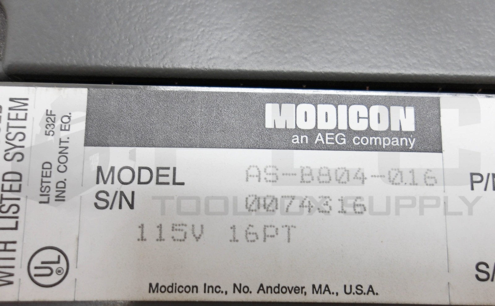 LOT OF 2 AEG MODICON AS-B804-016 OUTPUT MODULE 115V 16PT