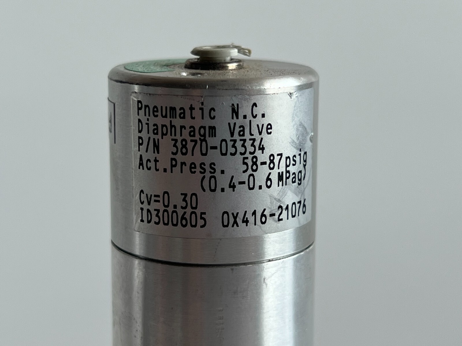 LOT OF 2 PCS AMAT 3870-03334 Pneumatic NC Valve Pneumatic Diaphragm