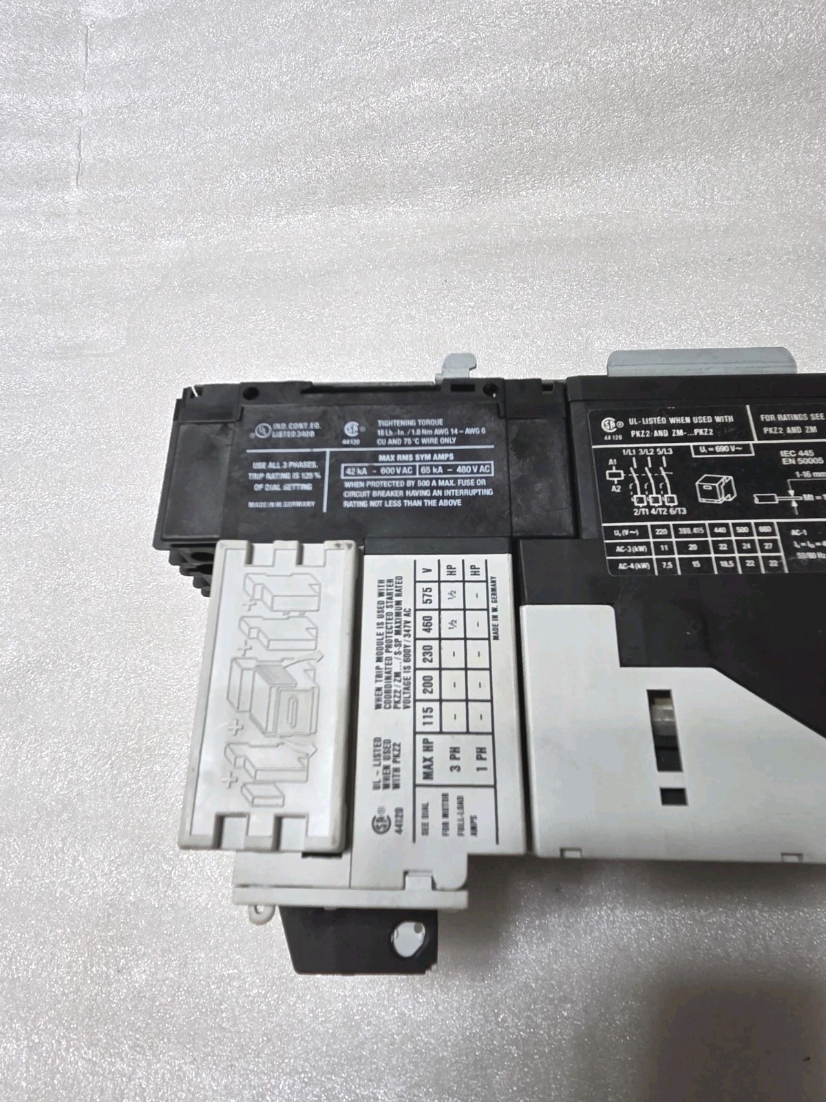 Klockner Moeller S-PKZ2,  ZM-1,0-PKZ2,PKZ2 Combination Starter Motor Protector