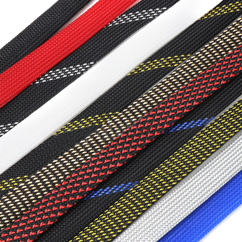 16mm Width Coloured PET Expandable Braid Sleeving Cable Wire Sleeve Sheath Dense