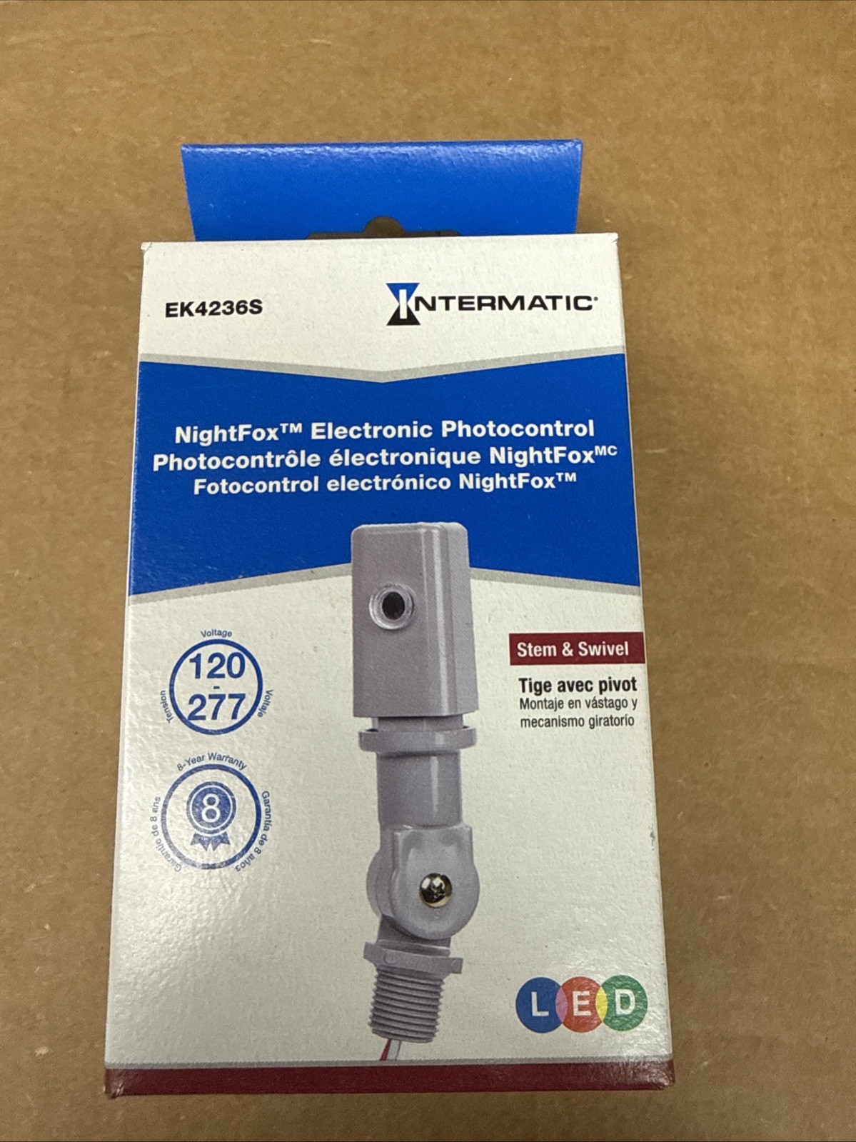 Intermatic EK4236S Photocell Stem Swivel Style 120-277V 50/60 Hz New In Box USA