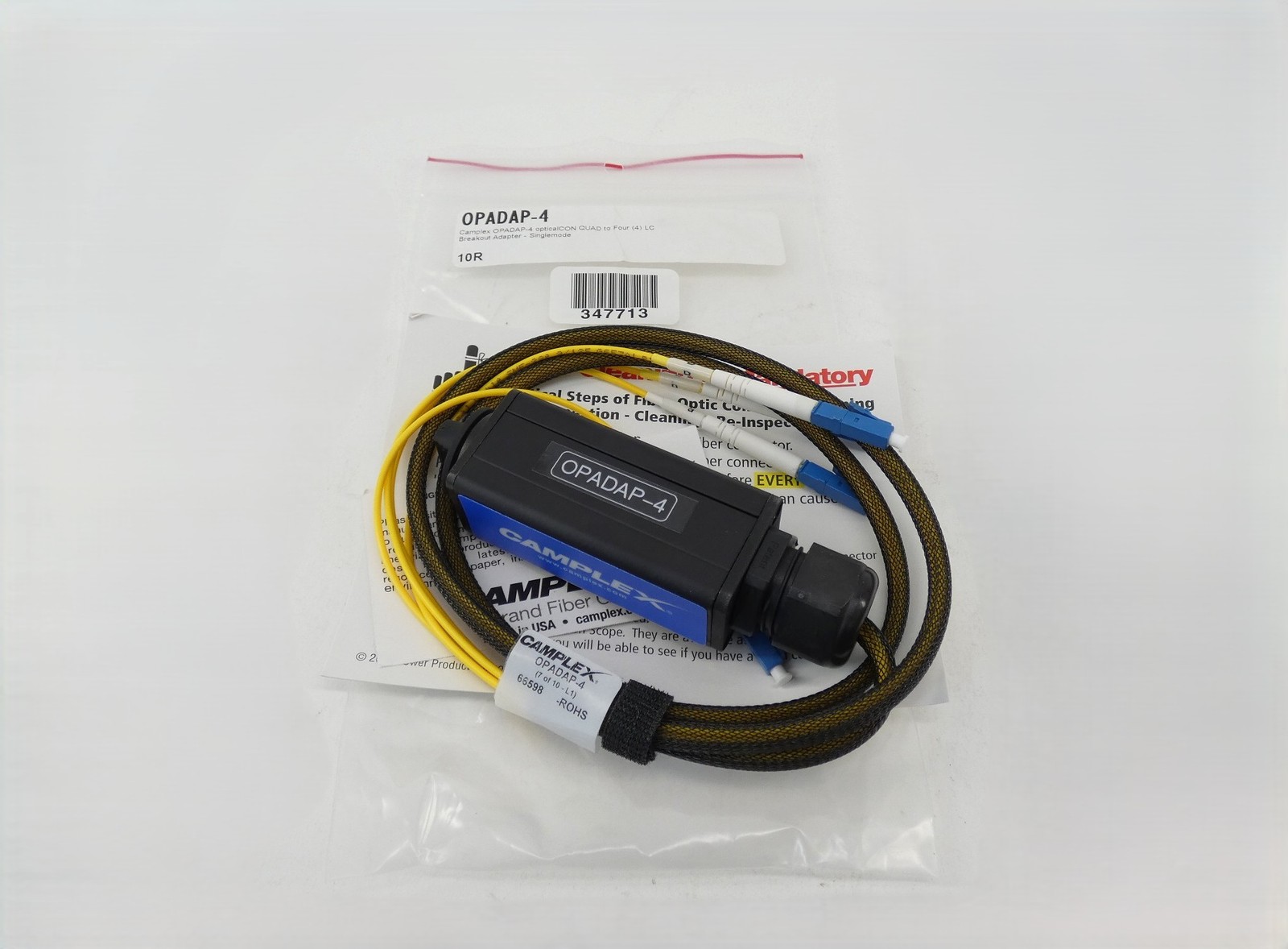 Camplex OPADAP-4 opticalCON QUAD to 4 LC Breakout Adapter Singlemode – NEW Su…