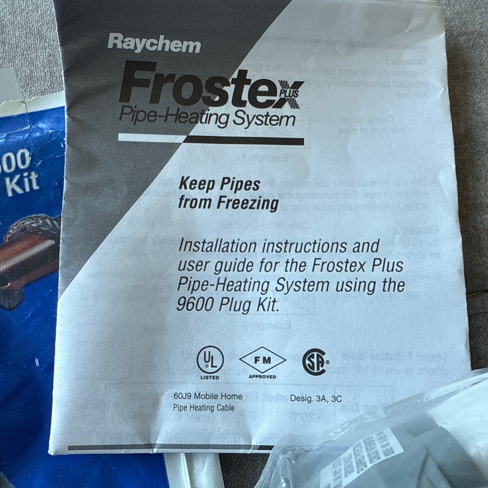 New Raychem Frostex pipe Heating System 9600 Plug Kit, Cable, Power Connection