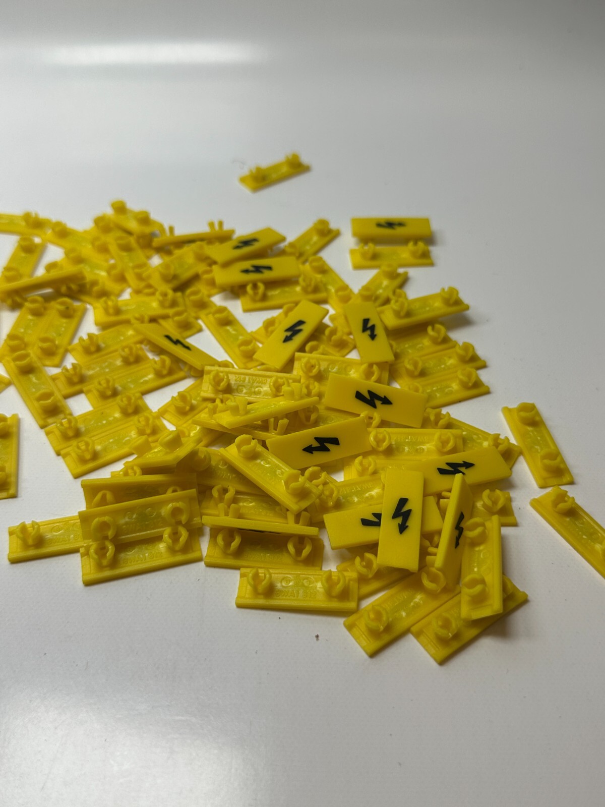 Siemens 8WA1-812 Screw Terminal Covers w Lightning Symbol Yellow 10mm (Lot of 49