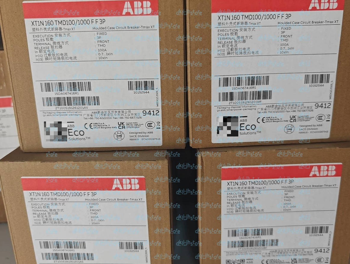 1PC ABB XT1N160 TMD100/1000 FF 3P Circuit Breaker XT1N160TMD100/1000 New