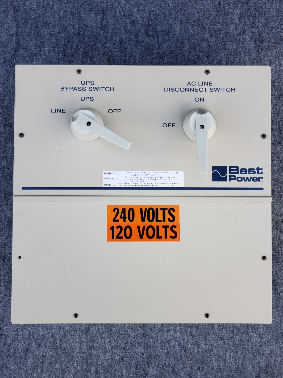 BPE-04-MBB-1A Best Power UPS External Power Transfer Switch 100 Amp 300V