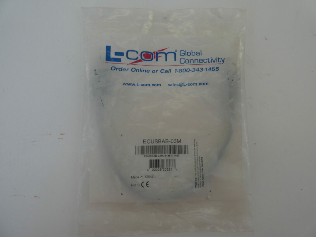 L-Com ECUSBAB-03M Deluxe USB Cable Type A-B Cable, 0.3m – NEW Surplus!