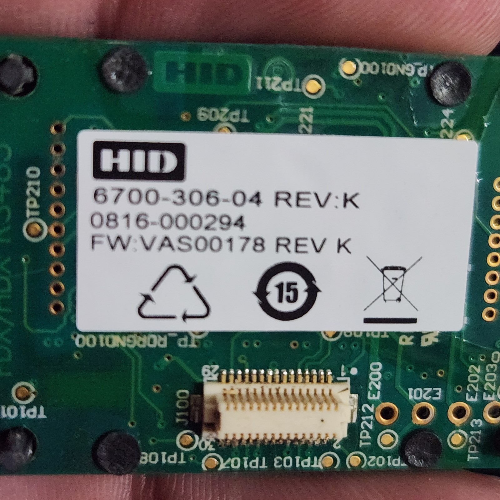 HID 6700-306-04 REV-K iClass SE R40 Reader Bluetooth OSDP Module