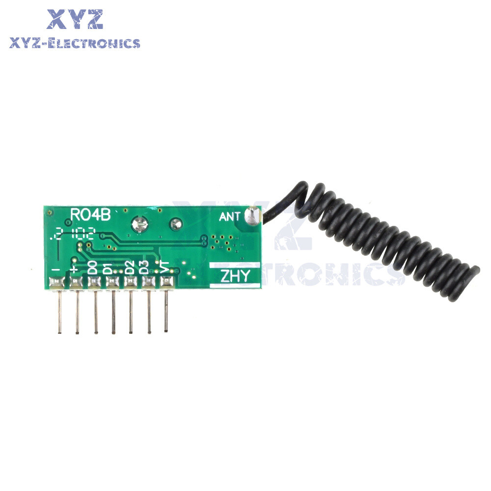315MHz RF Module Receiver Remote Control 4-Way Learning Decoder Board DC3.3~5V