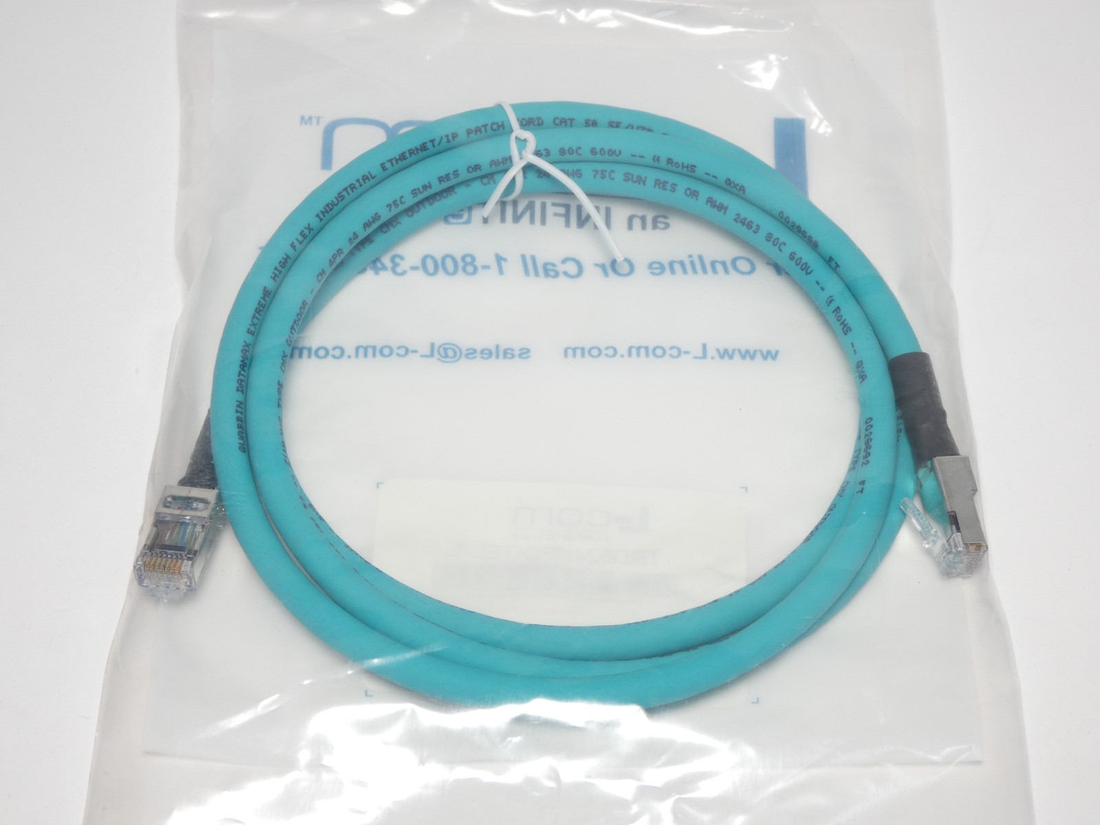 *Lot of 2* L-Com TRD824HFO-TEL-5 Cat5e Industrial Ethernet Cable 5Ft – NEW Su…