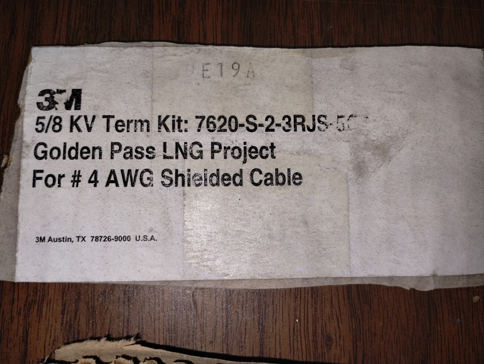 7620-S-2-3-RJS-5GT Cold Shrink QT-III 5/8 KV for #4 AWG Termination Kit 90 Day