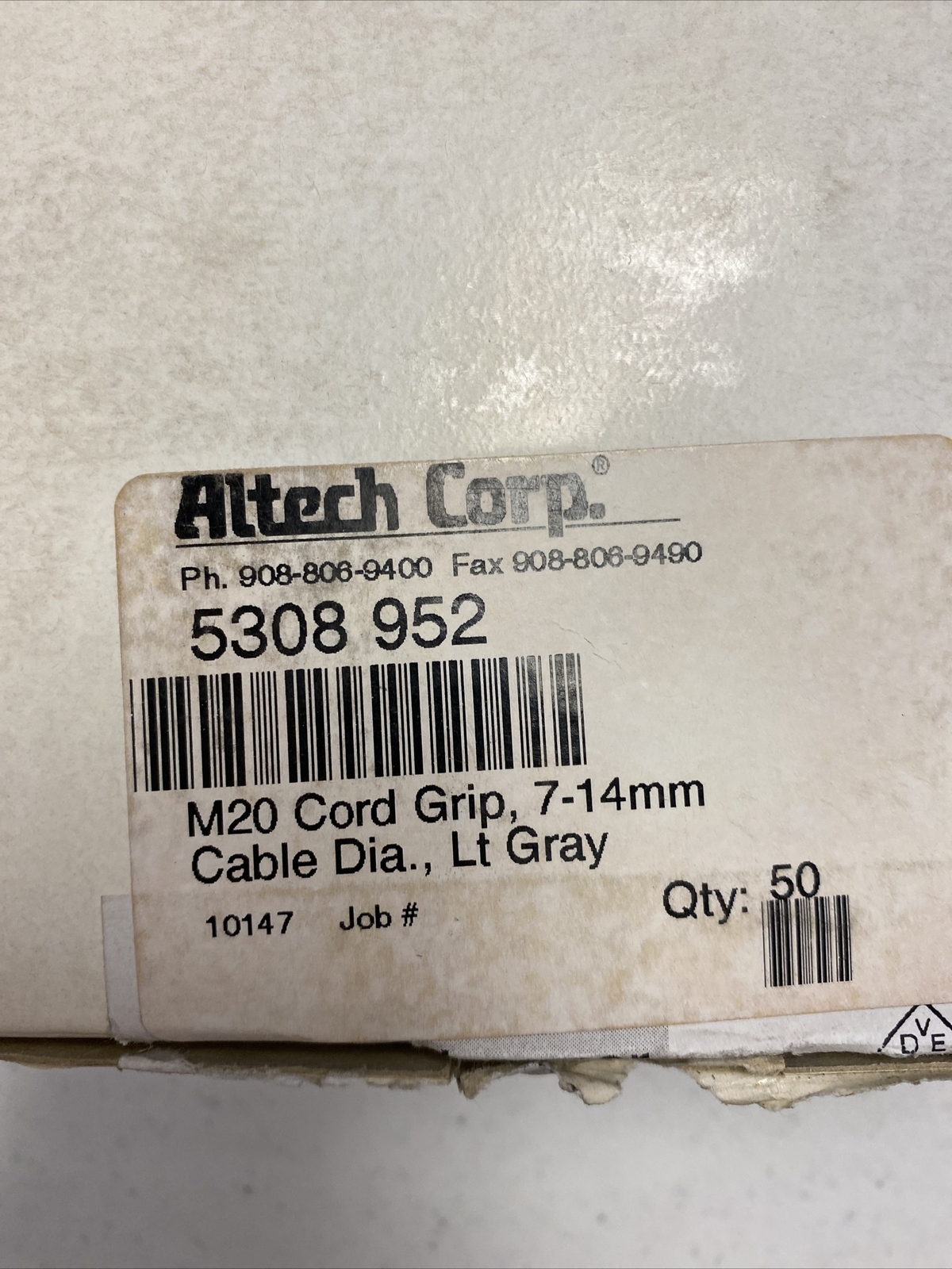 NEW, (LOT 50) ALTECH CORP. SCHLEMMER 5308952 M20 CORD GRIP STRAIN RELIEF GLAND