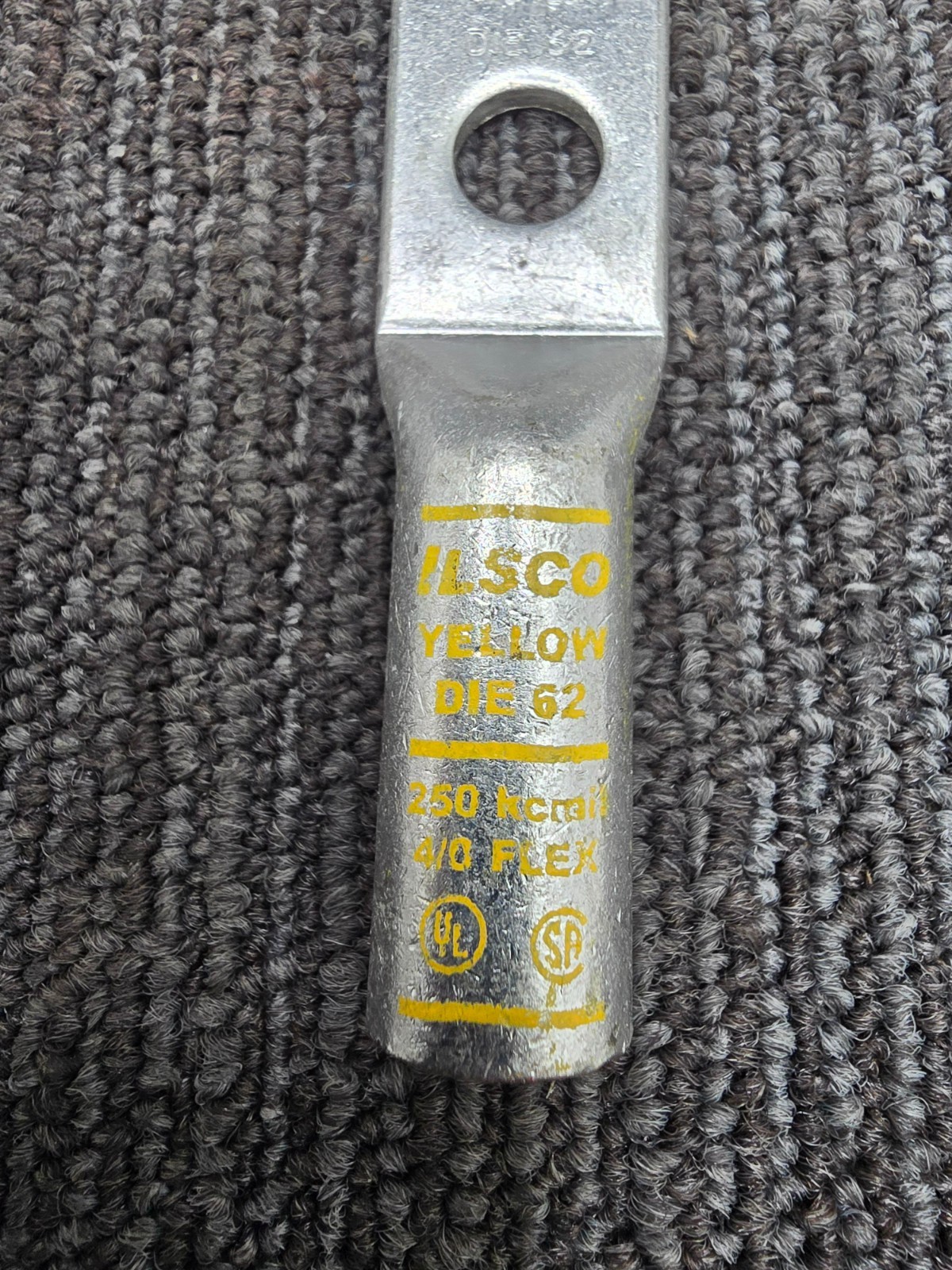 ILSCO CLND-250-12-134 Replaces CRA-250L2 250 Kcmil 4/0 Flex Yellow Die 62 Lug