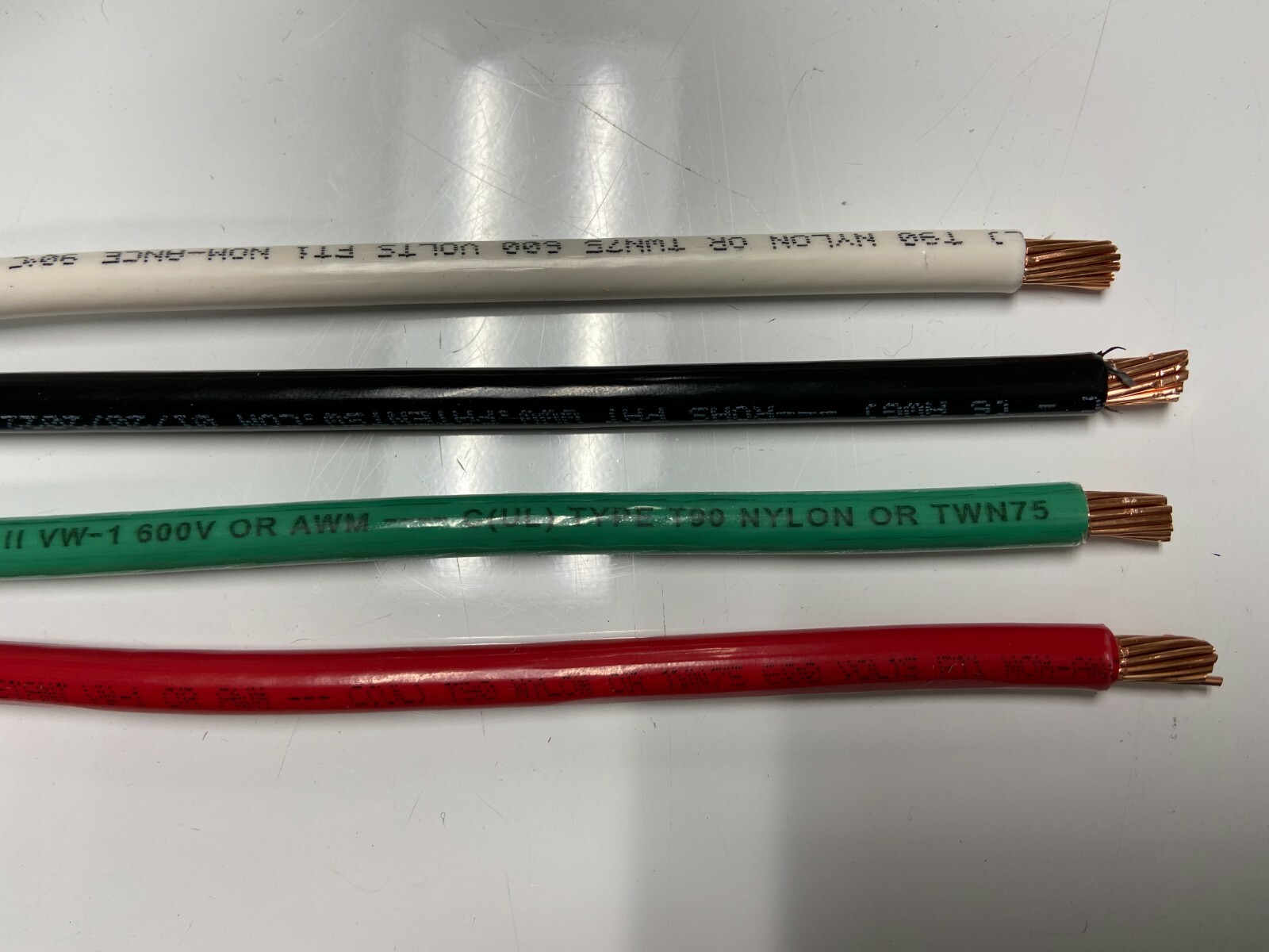 105′ EA THHN THWN 6 AWG GAUGE BLACK WHITE RED COPPER WIRE + 105 6 AWG GREEN