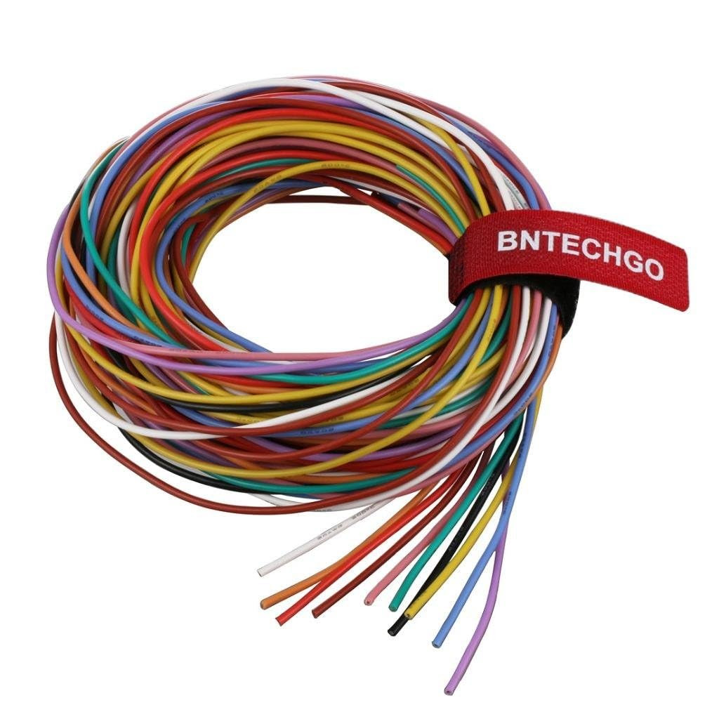 BNTECHGO 20 Gauge Silicone Wire Kit 10 Color Each 10 Ft Flexible 20 AWG Stranded