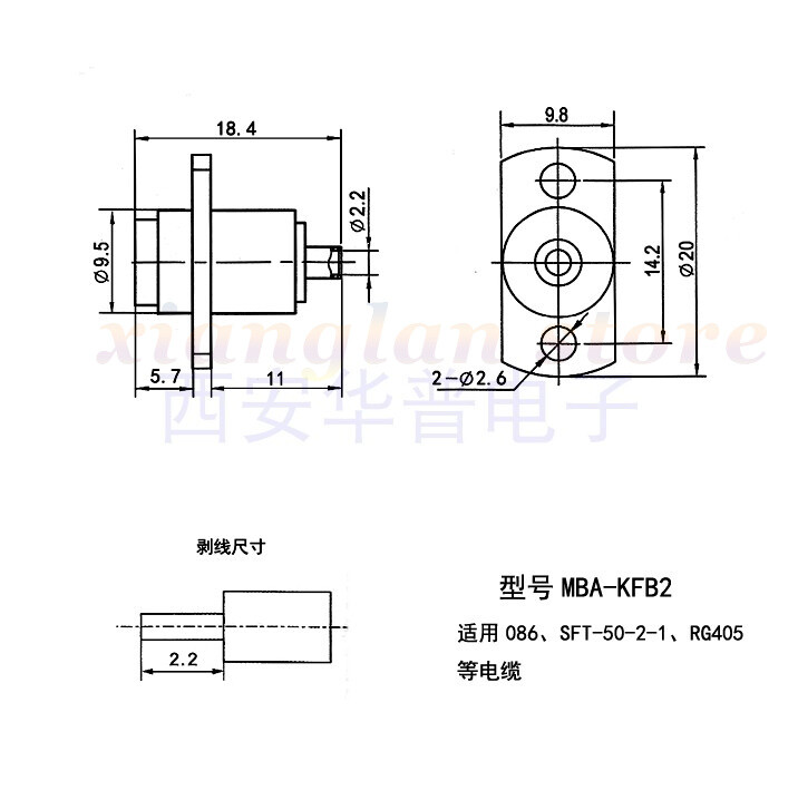 BMA-KFB2 RF connector 18G floating welding 086 cable BMA female 1PC