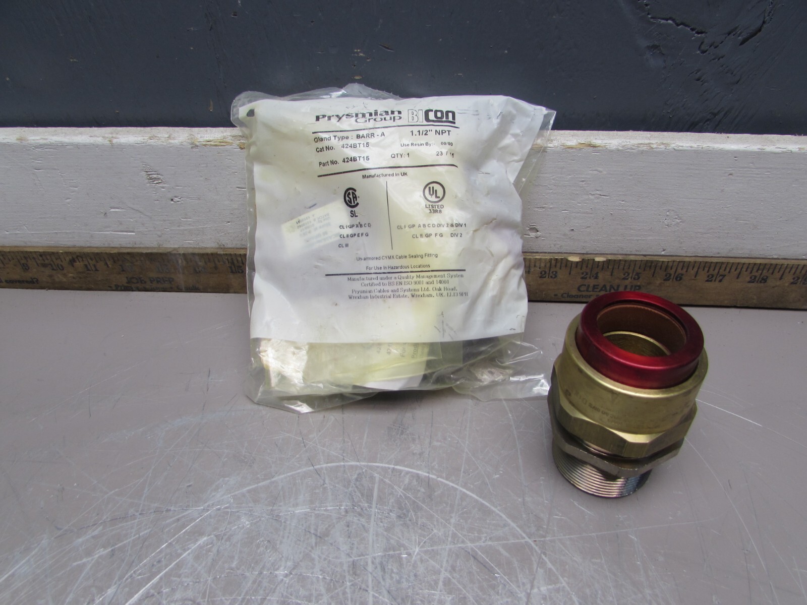 PRYSMIAN GROUP BI-CON 424BT15, BARR-A , 1-1/2″ CABLE CONNECTOR, NEW! MAKE OFFER!