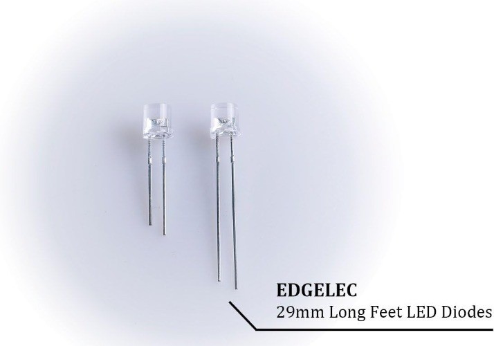 5mm Yellow Blinking LED Diodes 1.5Hz Flash Clear Round Lens 29mm Lead DC 2V