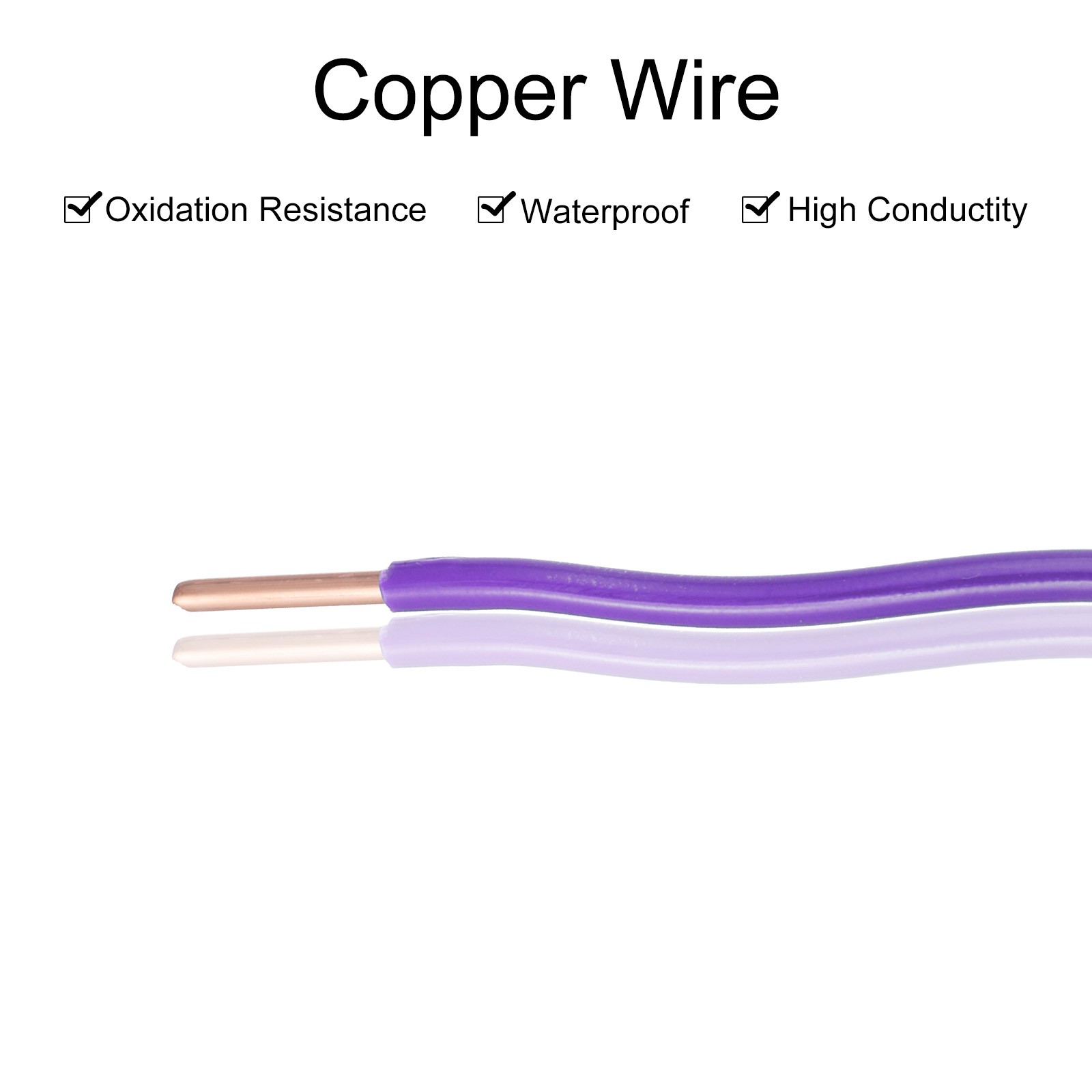 75 Feet Electrical Wire Insulated Solid Copper 12 AWG THHN Wire UL listed,Purple