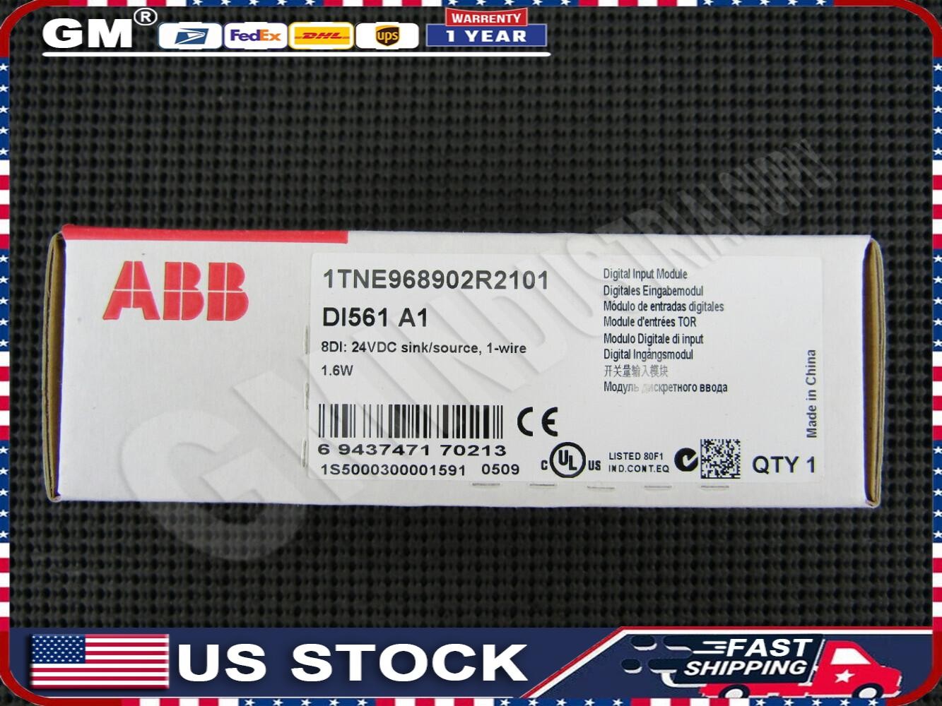 ABB 1TNE968902R2101 Digital Input Module 8DI 24VDC 1-Wire 1.6W DI561 A1