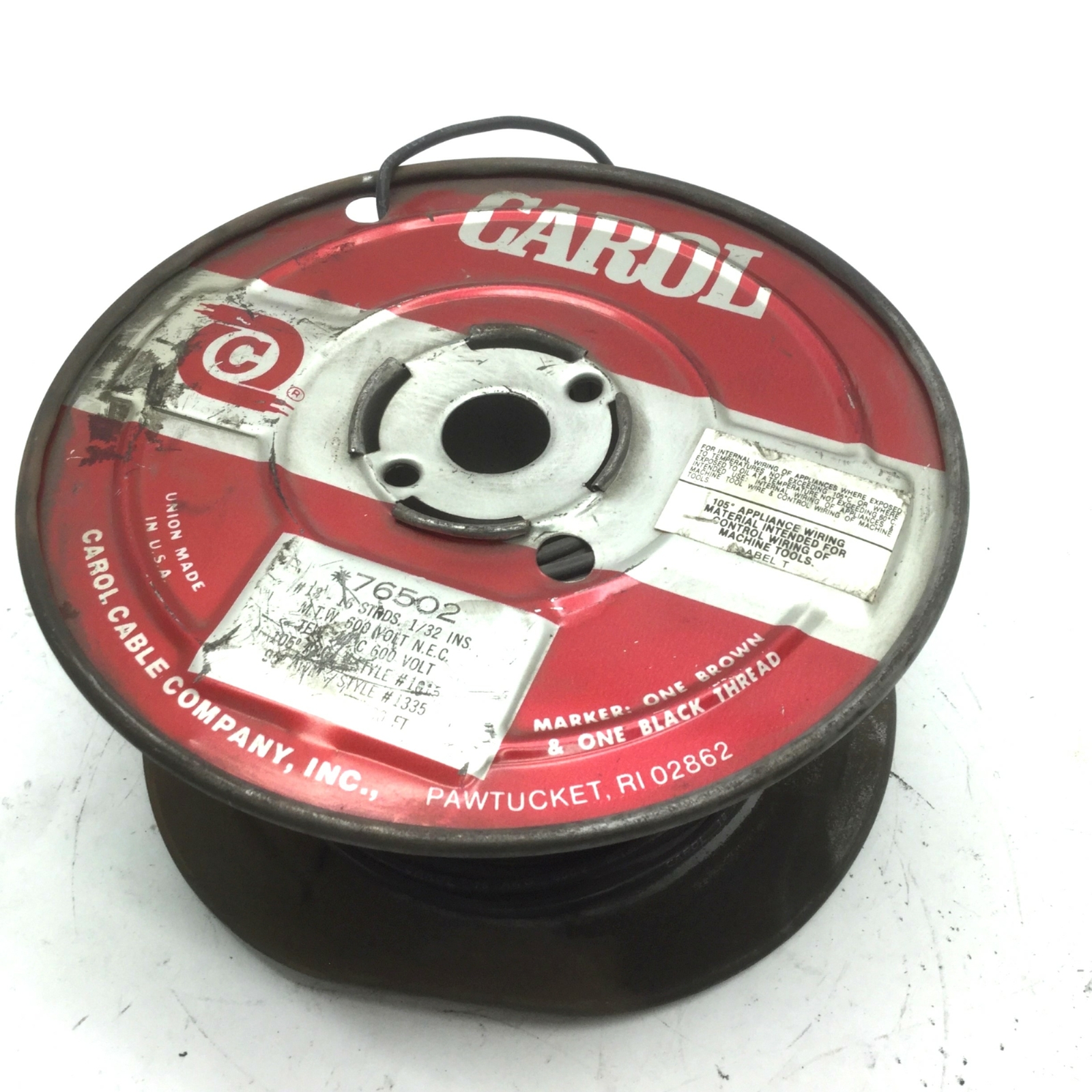 Carol 76502.18.01 Hook-Up Wire Spool 18 AWG 16/30 Strands 600V Black, 250′