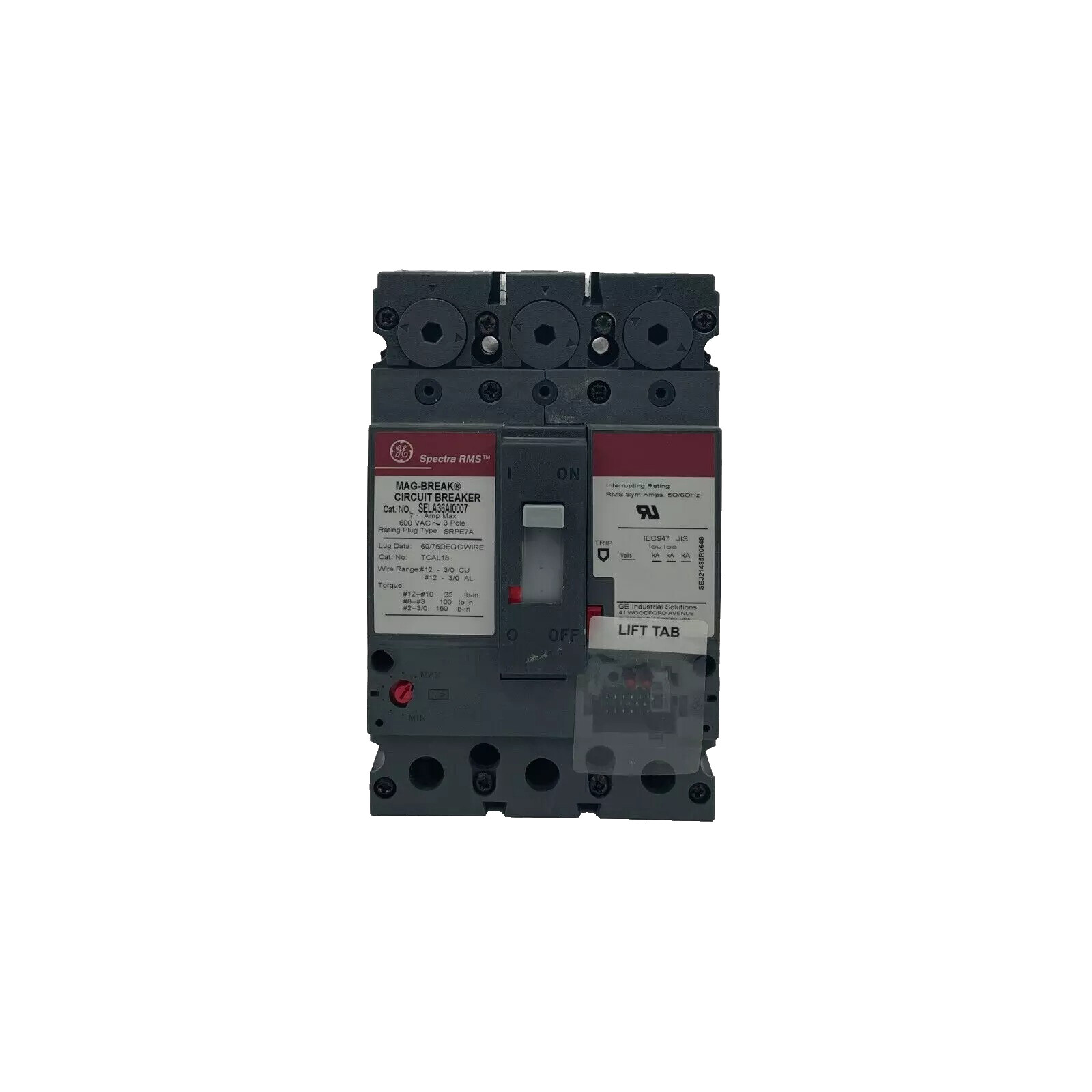 NIB – GE – SELA36AI0007 – Industrial Circuit Breaker , 600V 7A Magnetic Break