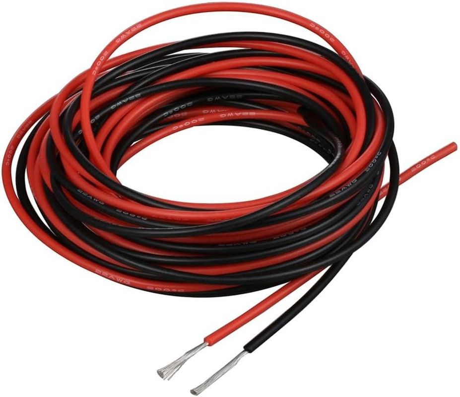 22 Gauge Silicone Wire 10 ft red and 10 ft Black Flexible 22 AWG Stranded Tin…