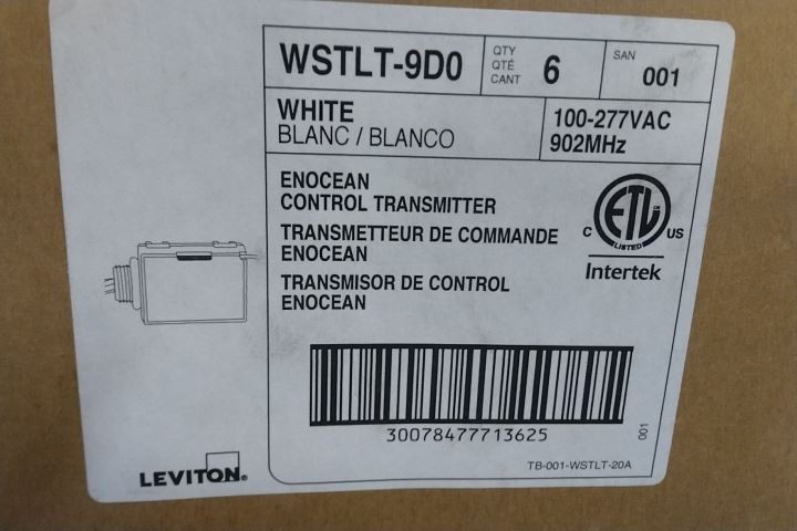 Leviton WSTLT-9D0 6 Pk 100-277VAC White Control Transmitter