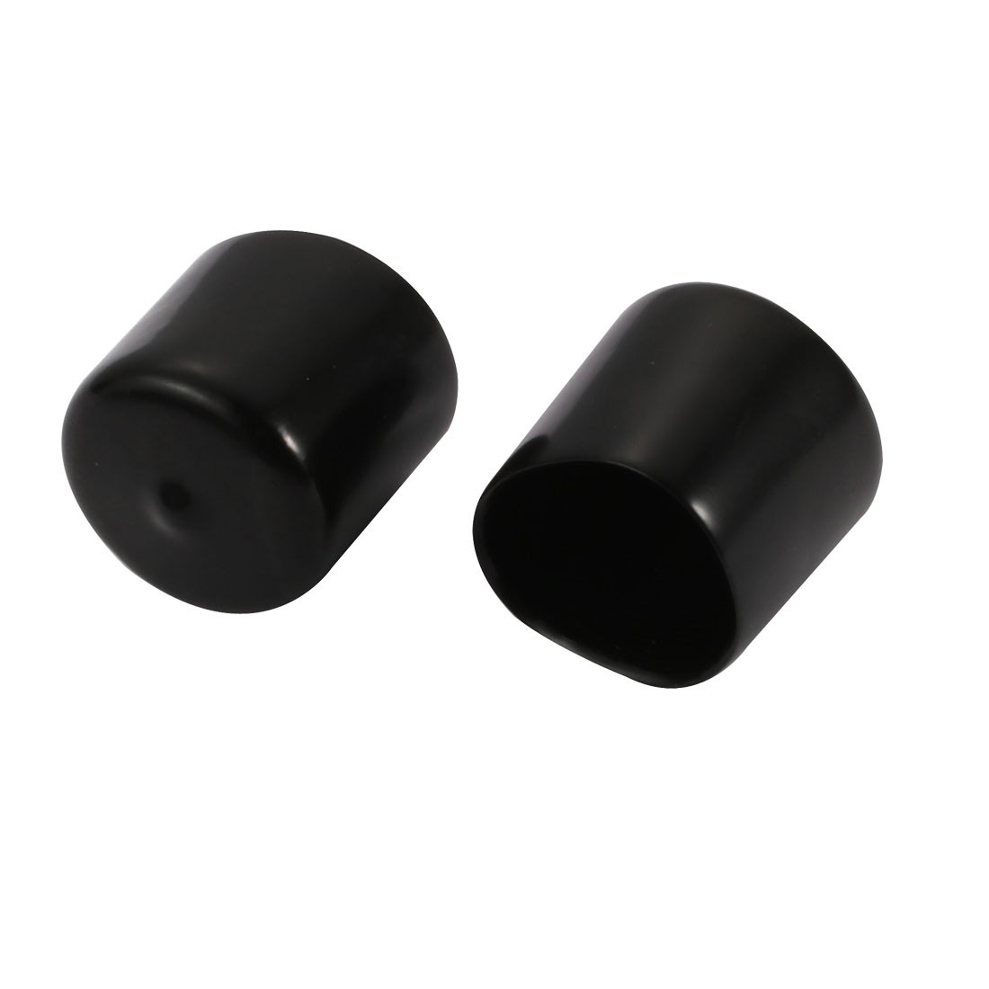 5pcs 30mm Inner Dia PVC Flexible Vinyl Cap Screw Thread Protector Cover Black