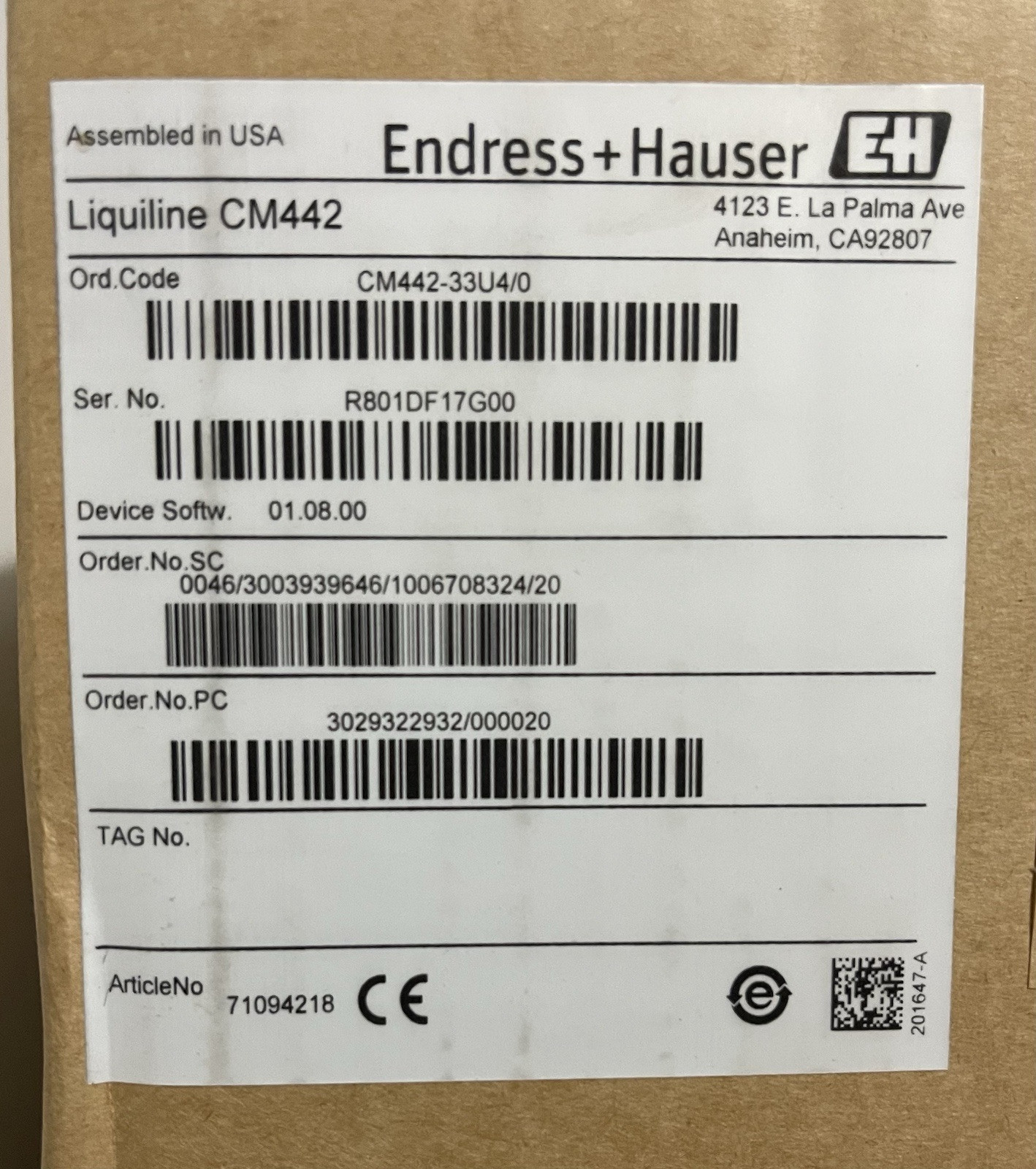 Endress + Hauser E+H CM442-33U4/0 Transmitter brand new SEALED BOX