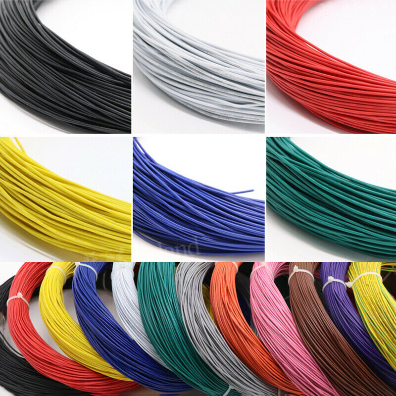 16AWG~30AWG Gauge Electric Wire Tinned Copper Flexible PVC Hookup Multicolor