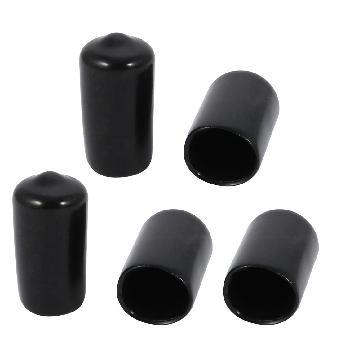 5 Pcs 11mm Inner Dia PVC Vinyl End Cap Bolt Screw Thread Protector Black