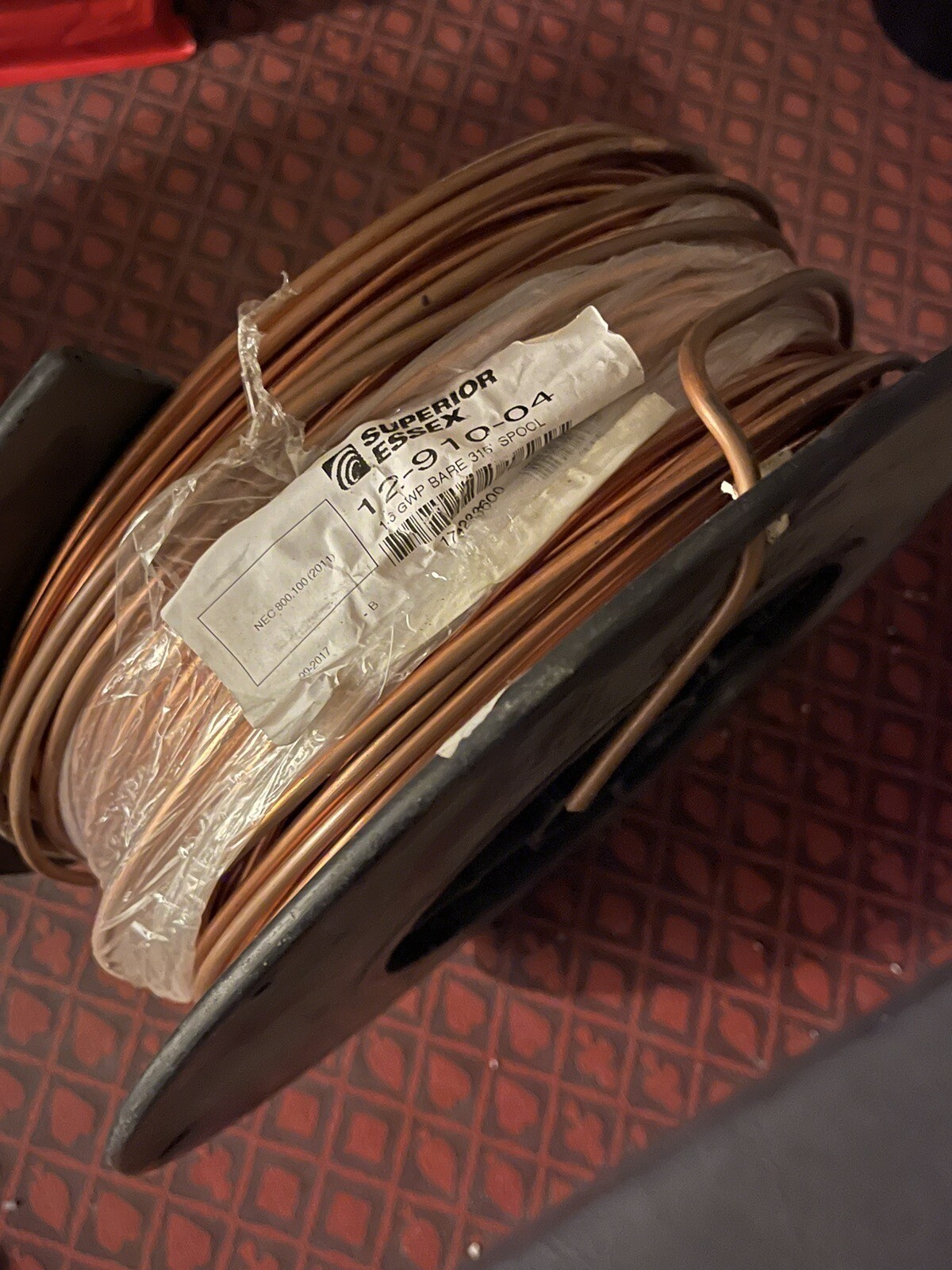 Copper Superior Essex 1-6 GWP Bare 315′ Spool 315 Ft. 12-910-04 New