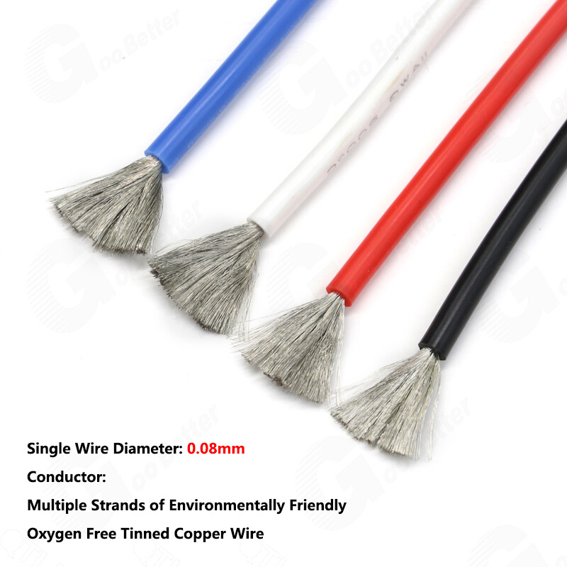 Flexible Silicone Cable Wire 2AWG – 30AWG High Temp 0.08mm Tinned Copper Wire UL